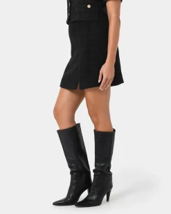 Forcast Carmen Tweed A-line Skirt Black Outlet