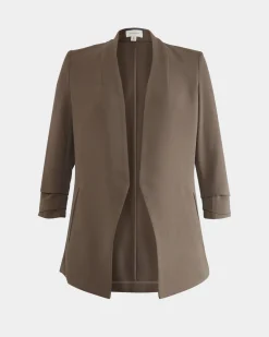Forcast Carter 2 Collarless Blazer Sepia