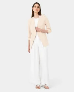 Forcast Carter 2 Collarless Blazer Ecru Outlet
