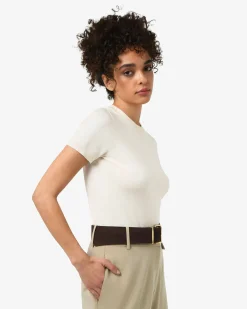 Forcast Catherine Short Sleeve Knit Buttercream New