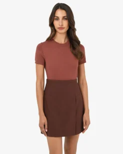 Forcast Catherine Short Sleeve Knit Clay New
