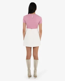 Forcast Catherine Short Sleeve Knit Pink Nectar New