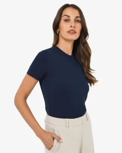 Forcast Catherine Short Sleeve Knit Navy Online