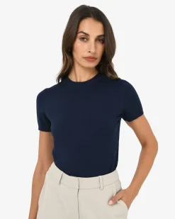 Forcast Catherine Short Sleeve Knit Navy Online