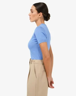 Forcast Catherine Short Sleeve Knit Periwinkle Online