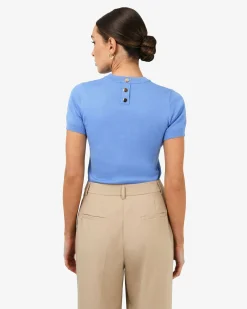 Forcast Catherine Short Sleeve Knit Periwinkle Online