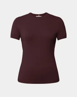Forcast Catherine Short Sleeve Knit Chocolate Hot