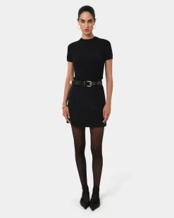 Forcast Catherine Short Sleeve Knit Black Best