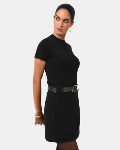 Forcast Catherine Short Sleeve Knit Black Best