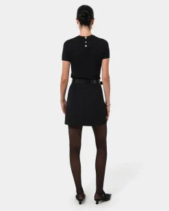 Forcast Catherine Short Sleeve Knit Black Best