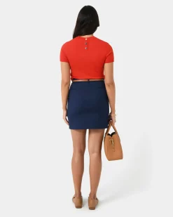 Forcast Catherine Short Sleeve Knit Red Online