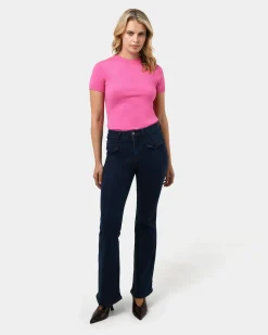 Forcast Catherine Short Sleeve Knit Rose Best