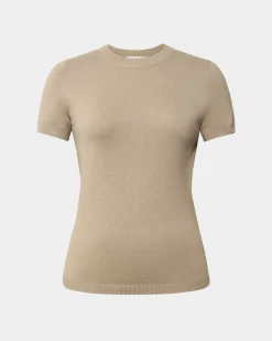 Forcast Catherine Short Sleeve Knit Beige New