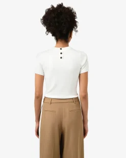 Forcast Catherine Short Sleeve Knit Ivory New