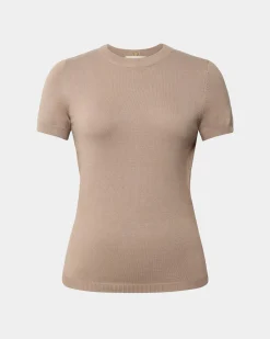Forcast Catherine Short Sleeve Knit Light Taupe Hot