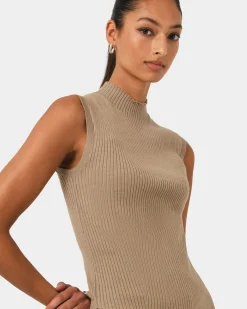 Forcast Charm Mock Neck Knit Beige