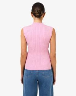 Forcast Charm Mock Neck Knit Pink New