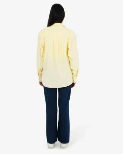 Forcast Chicago Oversized Cotton Shirt Lemon Online
