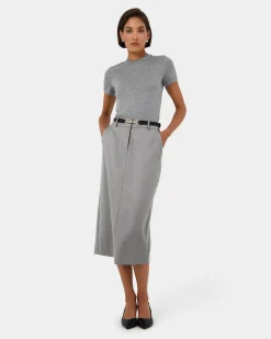 Forcast Chloe Panel Skirt Grey Online