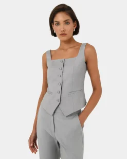 Forcast Chloe Square Neck Vest Grey