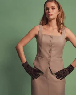 Forcast Chloe Square Neck Vest Grey
