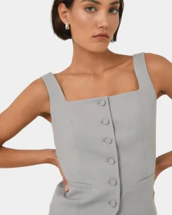 Forcast Chloe Square Neck Vest Grey