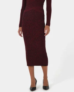 Forcast Cienna Knit Skirt Ruby Outlet