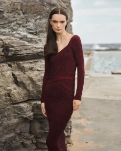 Forcast Cienna Knit Skirt Ruby Outlet