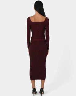 Forcast Cienna Knit Skirt Ruby Outlet
