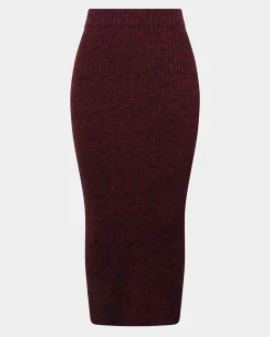 Forcast Cienna Knit Skirt Ruby Outlet