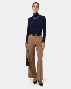 Forcast Clarisse Turtleneck Sweater Navy New