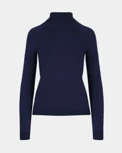 Forcast Clarisse Turtleneck Sweater Navy New
