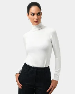Forcast Clarisse Turtleneck Sweater Ivory New