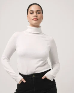 Forcast Clarisse Turtleneck Sweater Ivory New