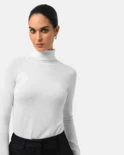 Forcast Clarisse Turtleneck Sweater Ivory New