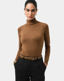 Forcast Clarisse Turtleneck Sweater Coffee Discount