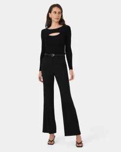 Forcast Clover Flare Leg Pants Black Online