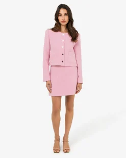 Forcast Cynthia Tweed Mini Skirt Pink