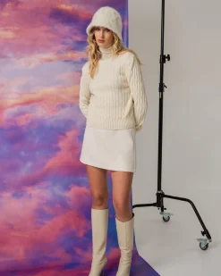Forcast Cynthia Tweed Mini Skirt Ivory Discount