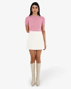 Forcast Cynthia Tweed Mini Skirt Ivory Discount