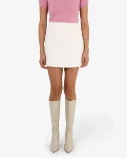 Forcast Cynthia Tweed Mini Skirt Ivory Discount