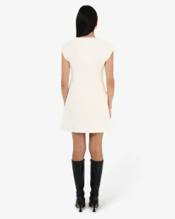 Forcast Cynthia Tweed Short Dress Ivory Discount