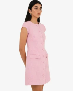 Forcast Cynthia Tweed Short Dress Pink Outlet