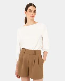 Forcast Cyra Long Sleeve Top Ivory Discount