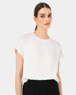 Forcast Cyra Short Sleeve Top Ivory Online