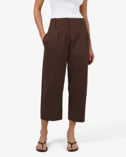Forcast Dallas Barrel Leg Pants Coffee New