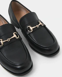 Forcast Dayana Leather Loafer Black Clearance
