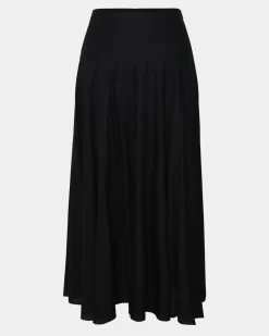 Forcast Deb Cotton Midi Full Skirt Black