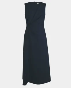 Forcast Demi Ruched Midi Dress Midnight