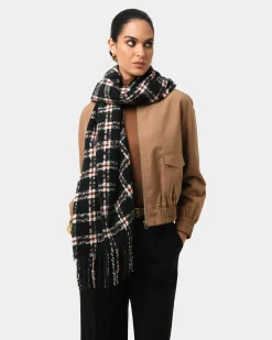 Forcast Dena Checked Scarf S08 Black & Brown Sale